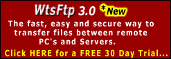 WtsFtp 3.0 - Transfer Files between PC's and Servers. FREE 30 Day Trial 